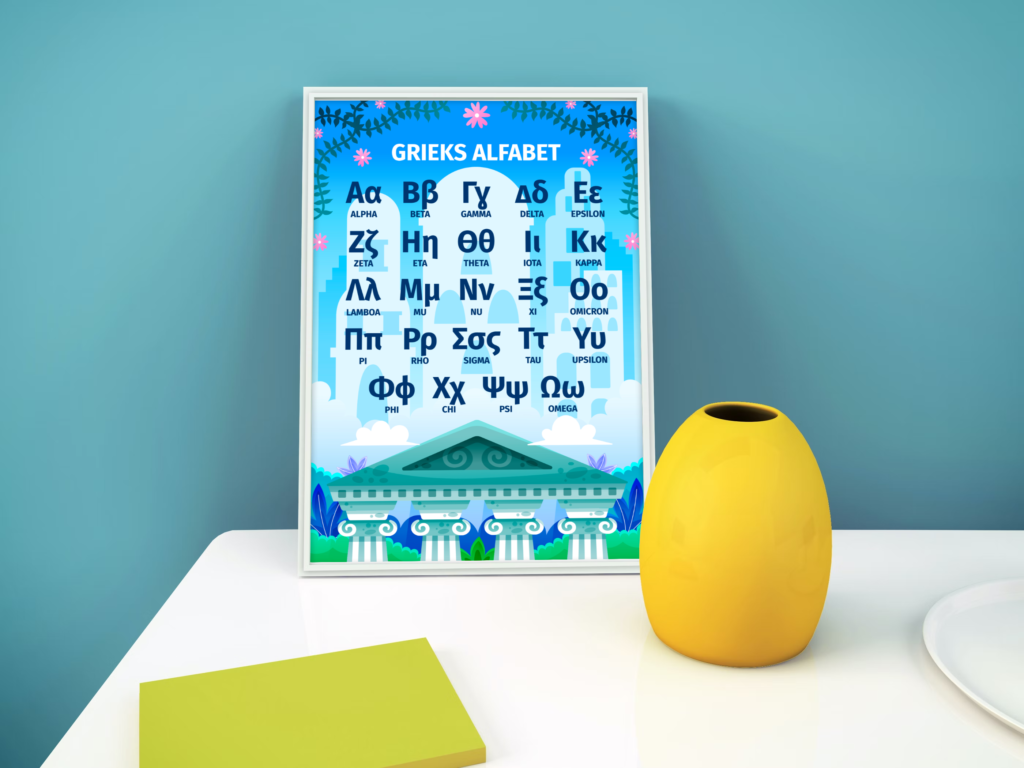 Poster met Grieks alfabet voor kinderen